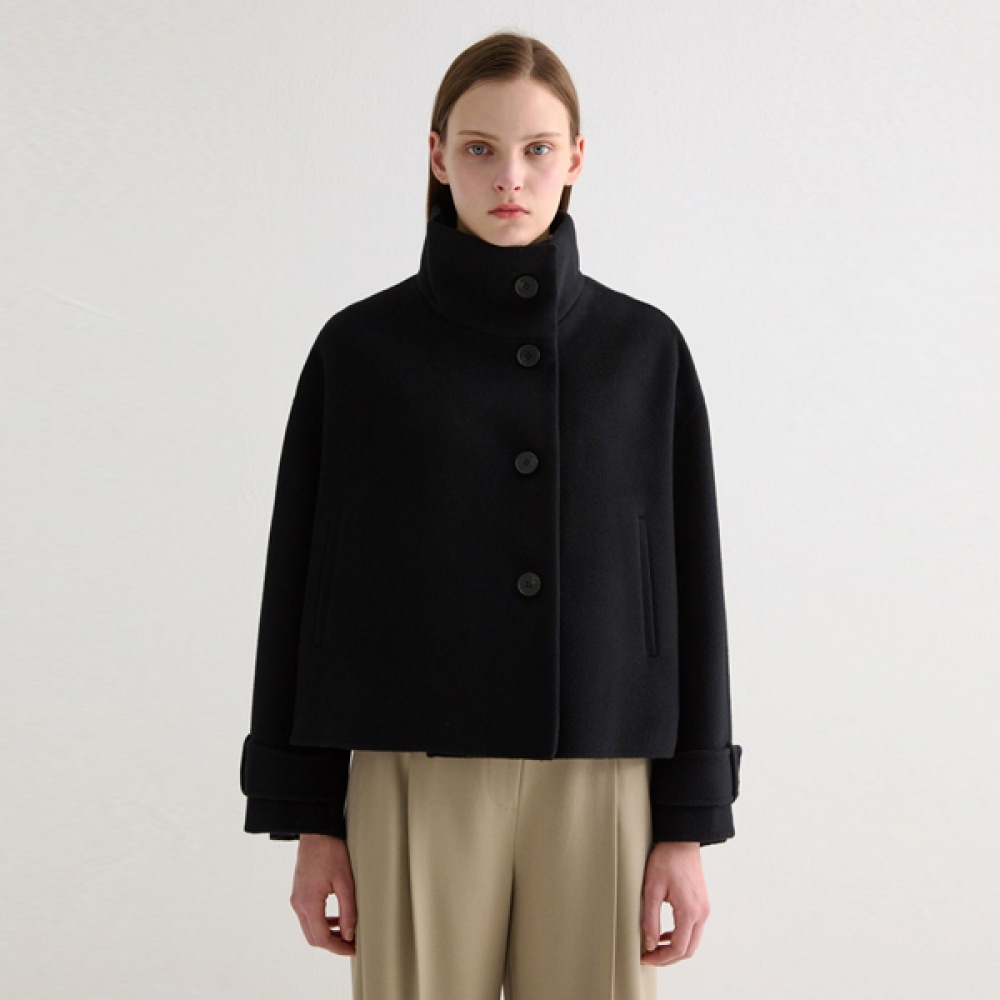 (Shes Miss) ウールカシミアブレンドハイネックハーフコート_SWHJKO41050 9,284円