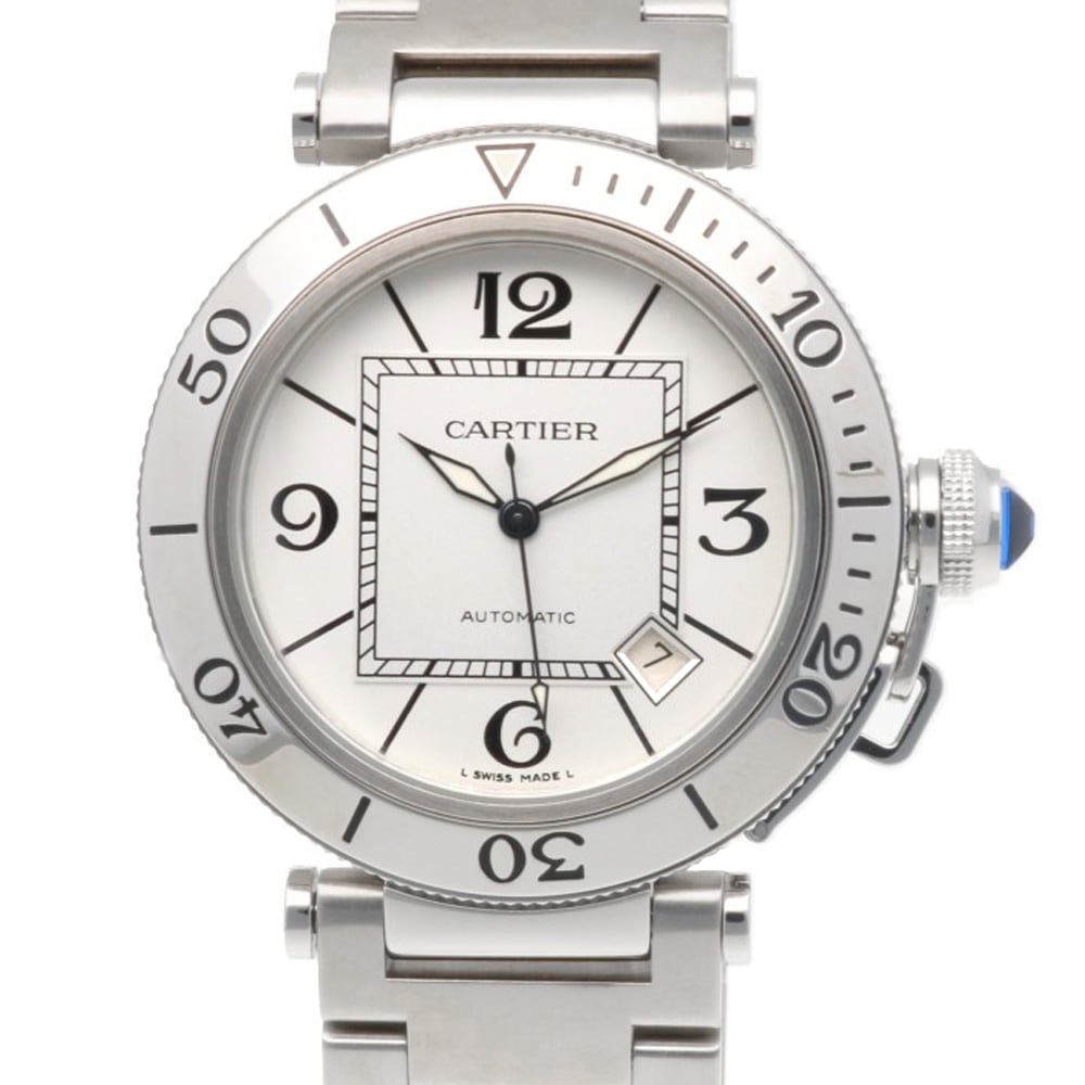 カルティエ パシャ シータイマー 腕時計 ステンレススチール 自動巻き 1年保証 CARTIER 中古 美品