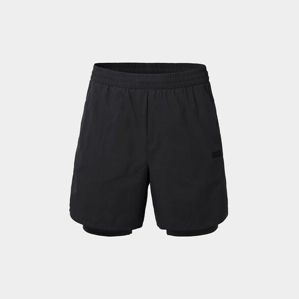 [] マン エッセンシャル 4部 レギンス ショーツ ブラック (B4SMWLP101BLK)