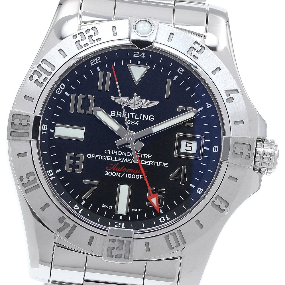 ブライトリング BREITLING A32390 アベンジャーII GMT デイト 自動巻き メンズ 箱・保証書付き_938508【中古】