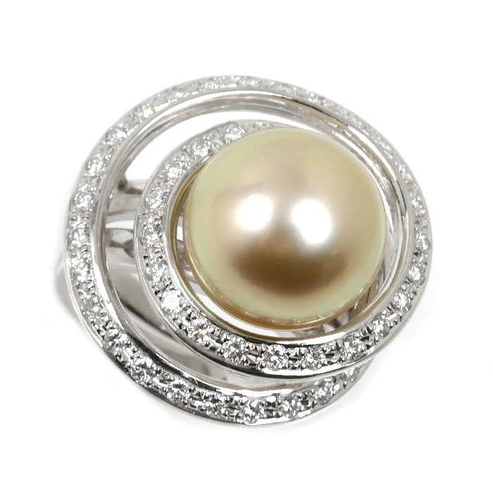 TASAKI タサキ Pt900プラチナ リング・指輪 南洋パール約12.0mm ダイヤモンド0.60ct 10号 17.9g レディース 中古 美品