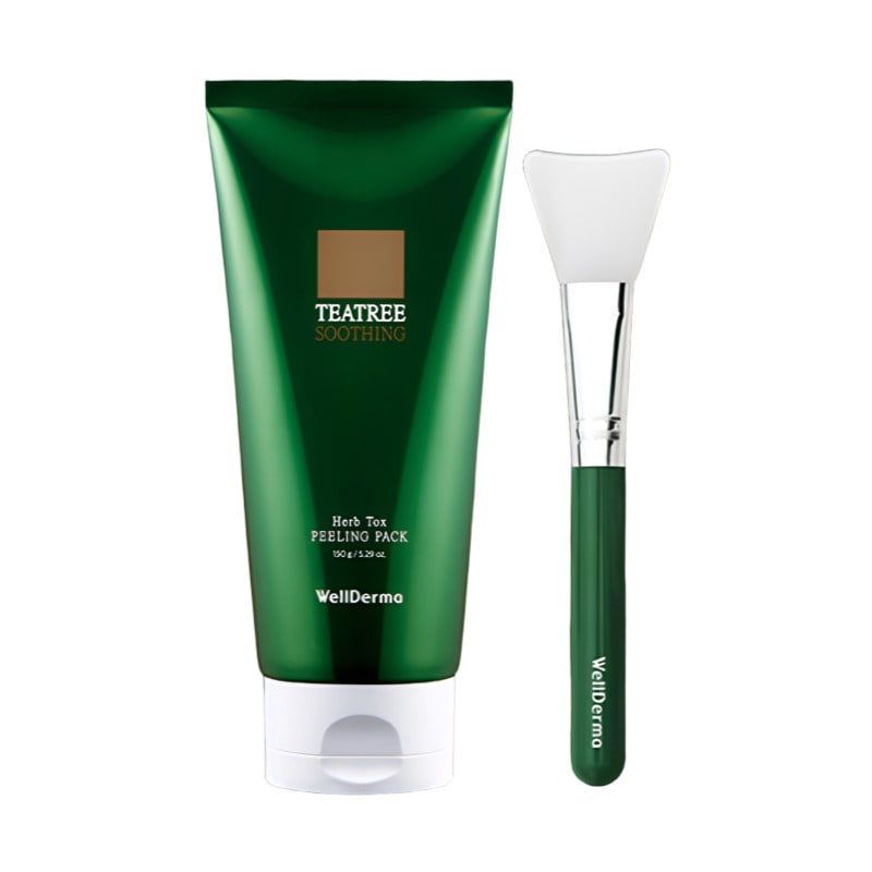 ティーツリー&ヨモギハーブトックスピーリングパック150g【ブラシ付き】 角質除去 低刺激 皮脂ケア