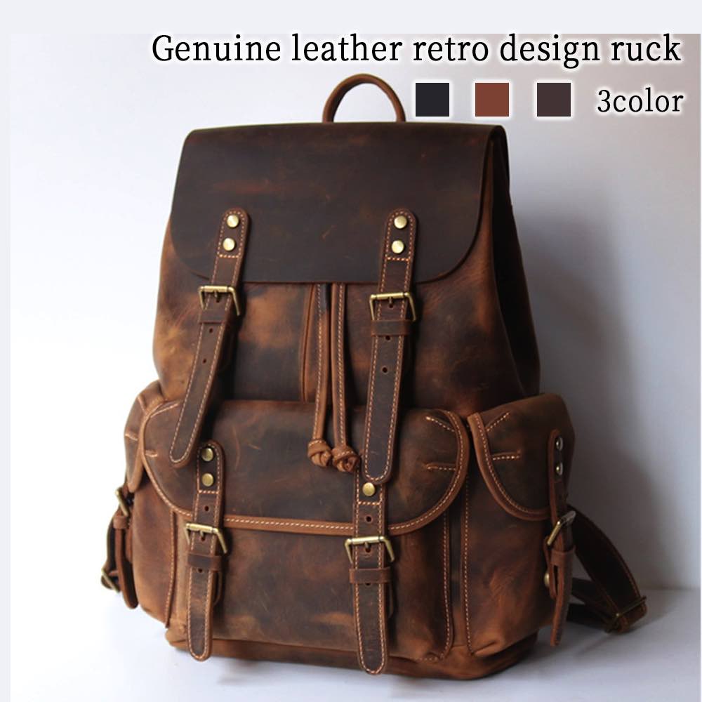 リュック メンズ 本革レトロデザインリュック 40代 大学生 軽量 10代 撥水 レザー 春 ブランド ビジネス 夏 ビジネスリュック バッグ 2WAY アウトドア リュックサック 革 スポーツ PC