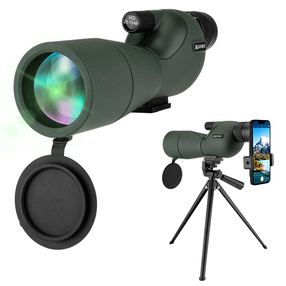AUGYMER 単眼鏡 望遠鏡 25-75×60mm - 高倍率 望遠レンズ バードウォッチング 望遠鏡 FMCレンズ 軽量 防水 耐衝撃 スマートフォン対応 伸缩三脚付き コンサート 花火大会 登山 7,726円