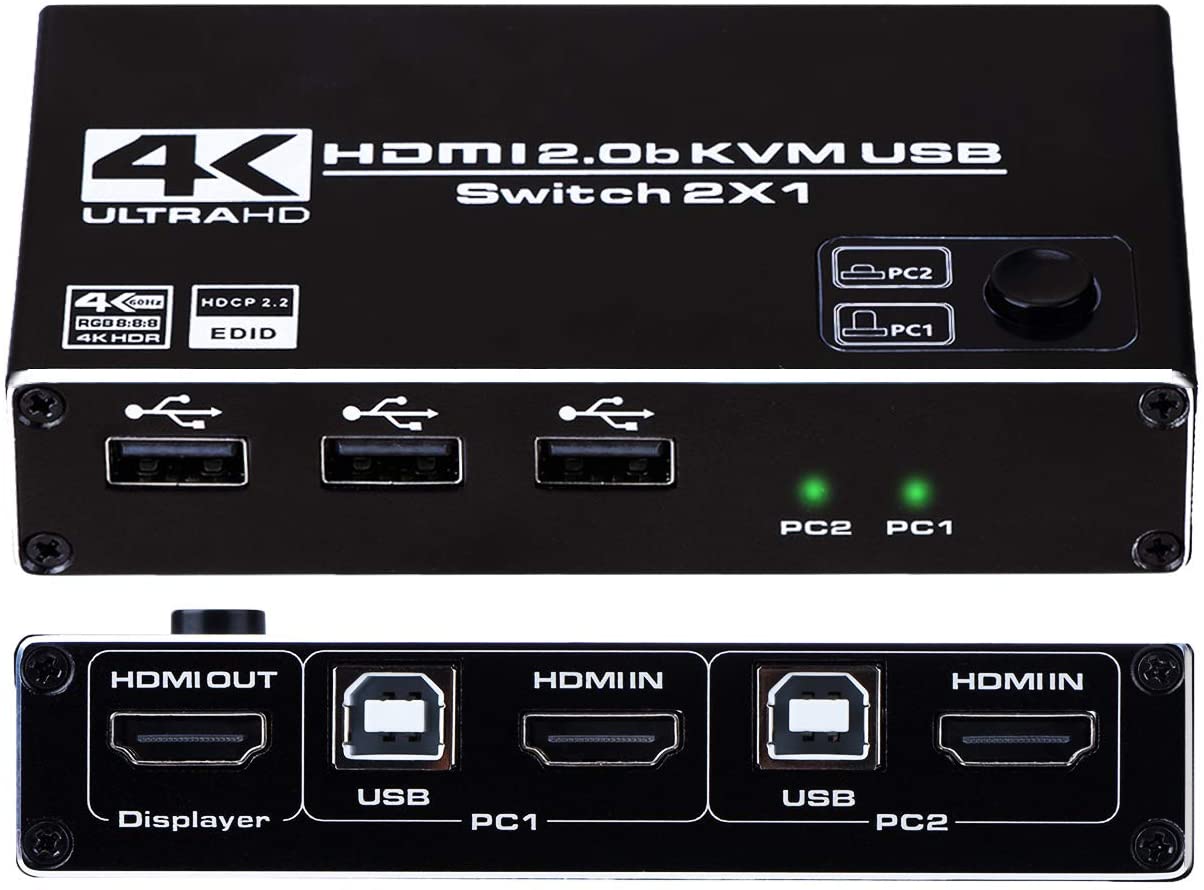 【本日限定価格】 KVMスイッチ ケーブル付き スイッチャー KVM 手元スイッチ 電源不要 バスパ