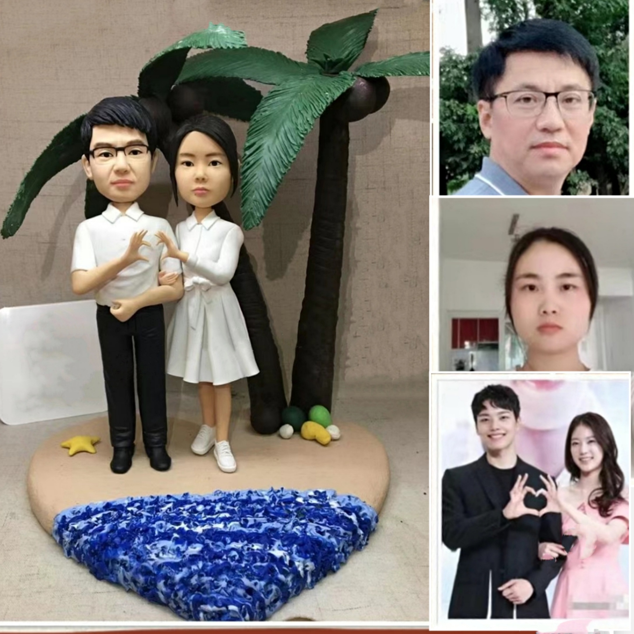 【オーダーメイド】3D肖像画 似顔絵 人形 フィギュア 結婚祝い 周年記念日 カップル 彼氏 彼女 夫婦 両親 贈呈品 記念品