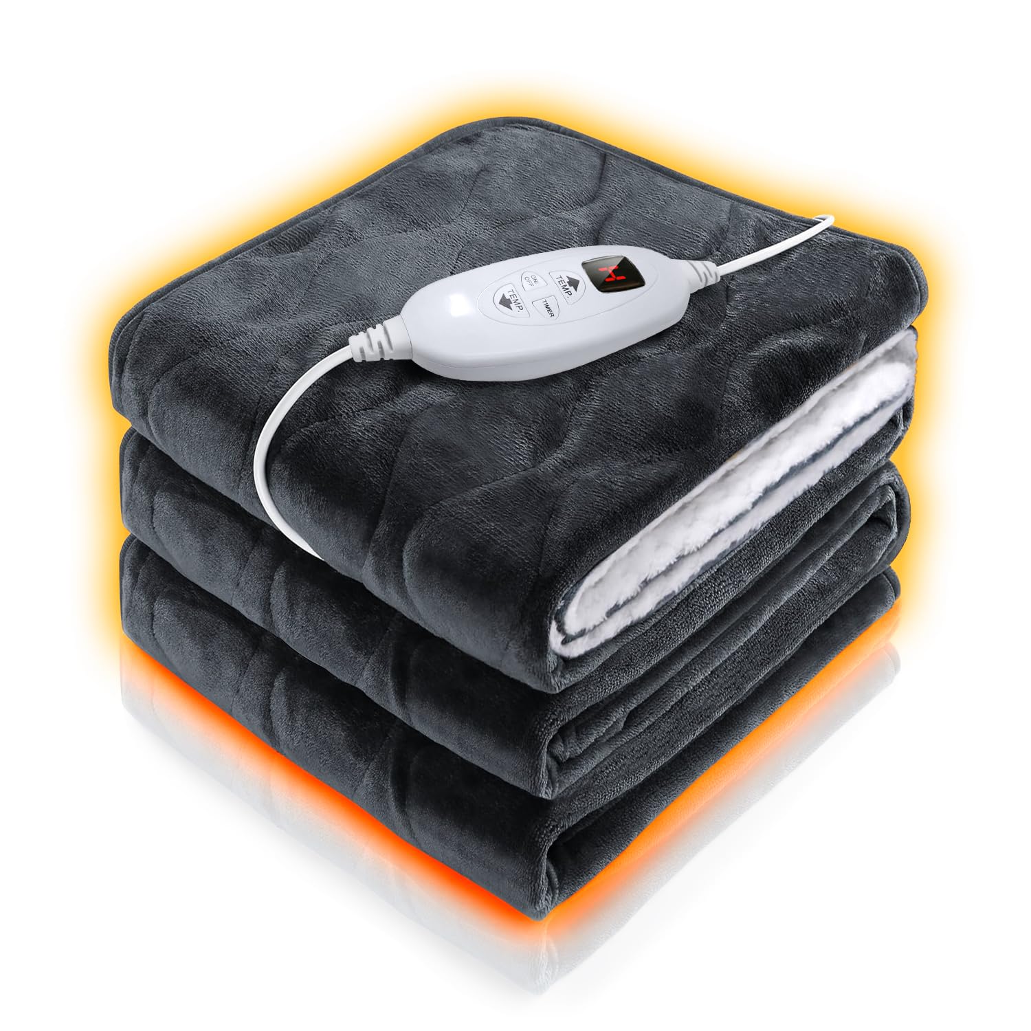 電気毛布 掛け 敷き 北欧風高級フランネル素材 電気敷き毛布 160×130cm 大判サイズ 10段階温度調整 10Hタイマー機能 電気ブランケット 厚手生地 均一加熱 速暖 電気ひざ掛け PSE認証