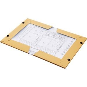 (まとめ) TANOSEE 図面ファイル(クラフトタイプ) A3 2つ折 背幅28mm 1冊 10セット