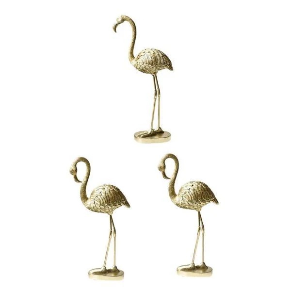 金のフラミンゴの置物像 樹脂製の動物の彫刻 アートワーク ホーム A+金のフラミンゴの置物 樹脂製の動物の彫刻 アートワーク 家の装飾 B