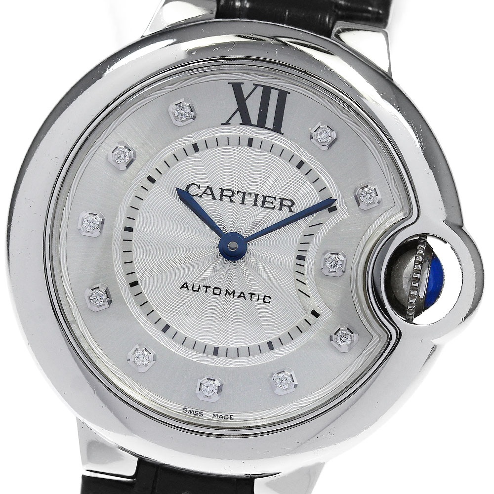 カルティエ CARTIER W4BB0009 バロンブルー 11Pダイヤモンド 自動巻き レディース _821719【中古】