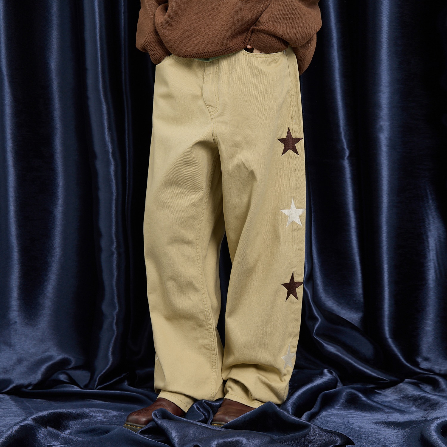 Star Cotton Pants BEIGE