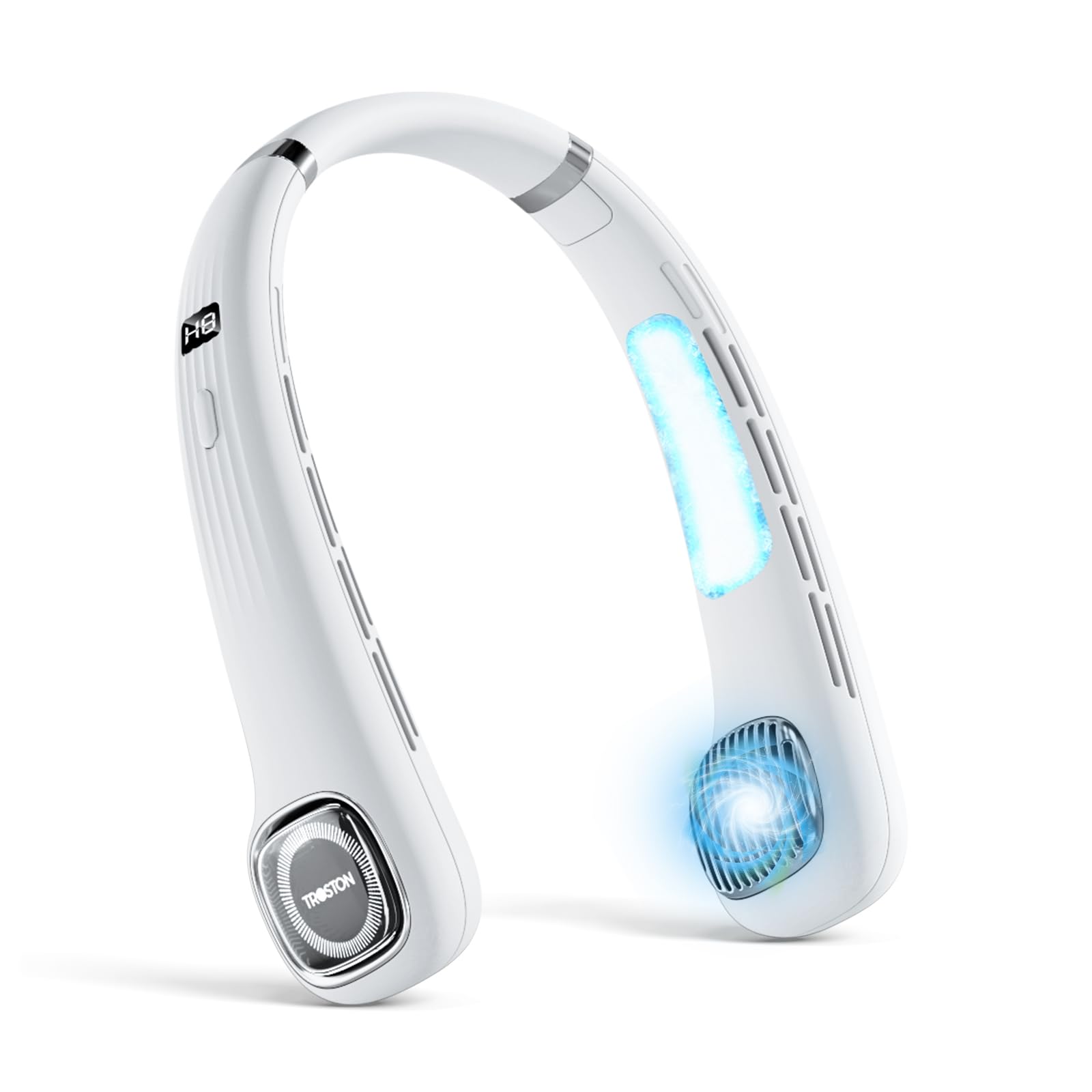 首掛け扇風機 ネックファン 【2025革新型 8段階風量調節】 ネッククーラー 羽なし 携帯扇風機 大風量 マイナスイオン 軽量 静音 瞬間冷却 Type-C充電式 5000ｍAh 長時間連続使用 熱