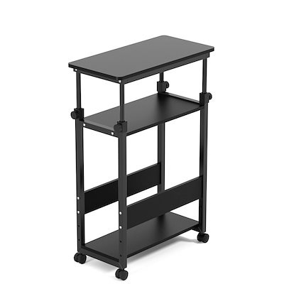 パソコンワゴン PCワゴン CPUワゴン キャスター付き デスクワゴン 25mm×25mmのスチール製フレーム 棚板高さ調節可能 パソコン収 パソコンワゴン PCワゴン CPUワゴン 高さ調整可能 キャスター付き 丸角