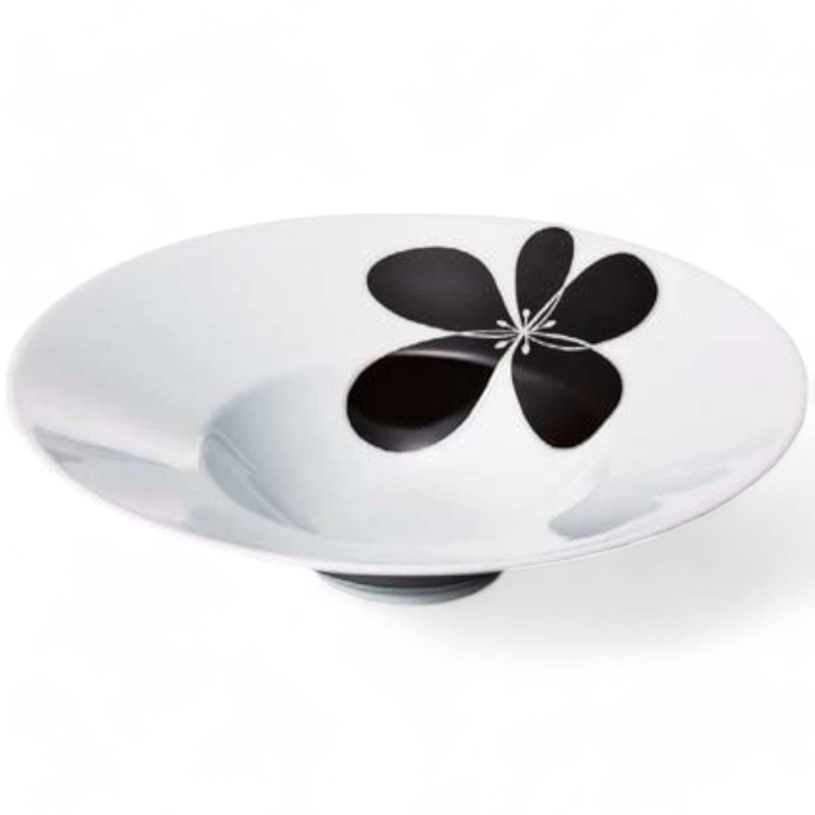 匠美風 有田焼 パスタ皿 太白黒花丸7寸深皿 日本製