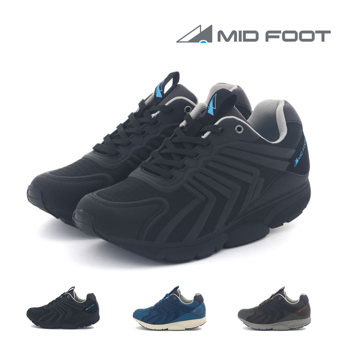 ミッドフット MIDFOOT レディース メンズ スニーカー フィールドウォーク MF-1100 防水 レインスニーカー ウォーキング 歩く力 ダイエット 4E 幅広 ゆったり 甲高 ワイド 制菌 消
