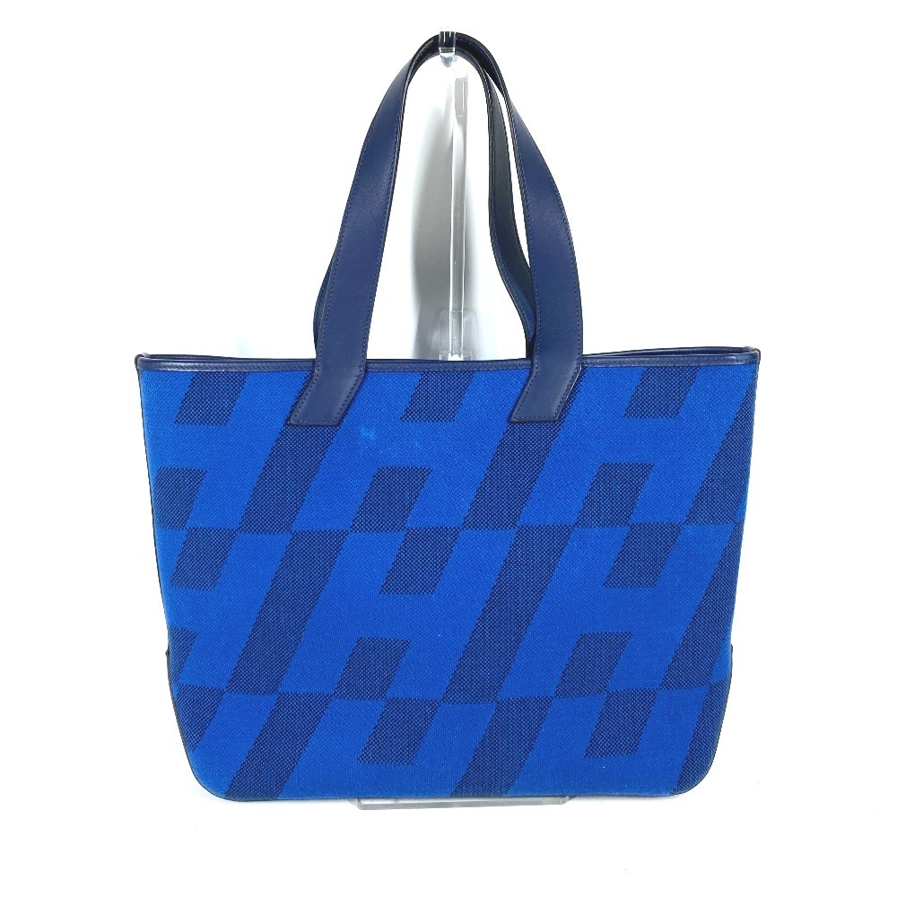 トートバッグ アンビエ GM 40 ハンドバッグ カバン ショルダーバッグ 肩掛け レザー/キャンバス ブルー