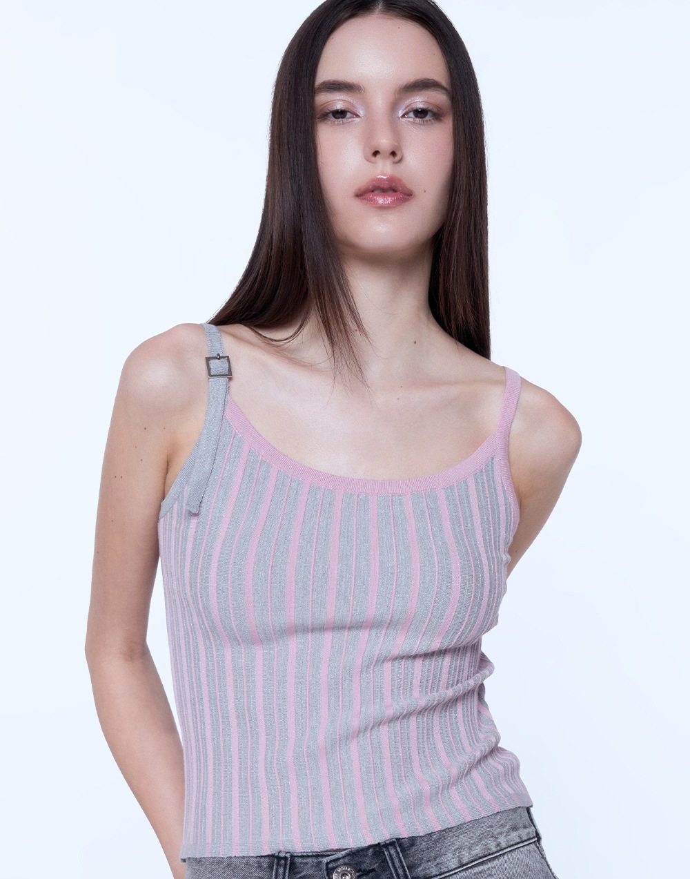 COLOURING KNIT SLEEVELESS - PINK