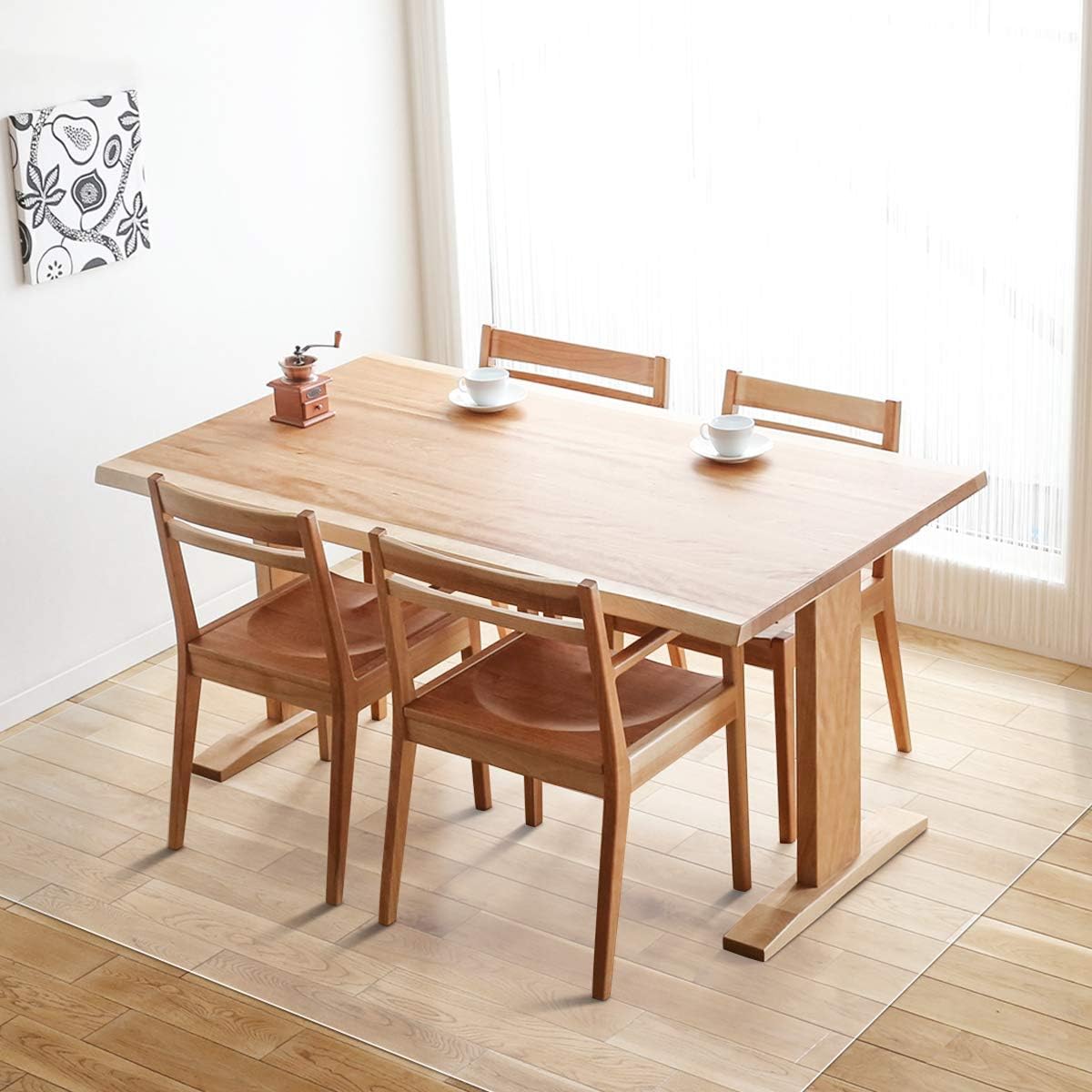 【拭くだけ】ダイニングマット 透明 240×180cm クリア 1.5mm厚 拭ける PVCマット 床暖房対応 お手入れ簡単 キッチマット ソフト エンボス加工 カットできる サラっとした手触り