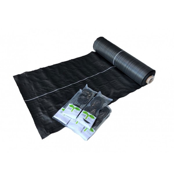 防草シート 0.5ｍｘ50ｍ シートピン50本付き 通路畔畝用 厚み0.4ｍｍ 雑草抑制シート