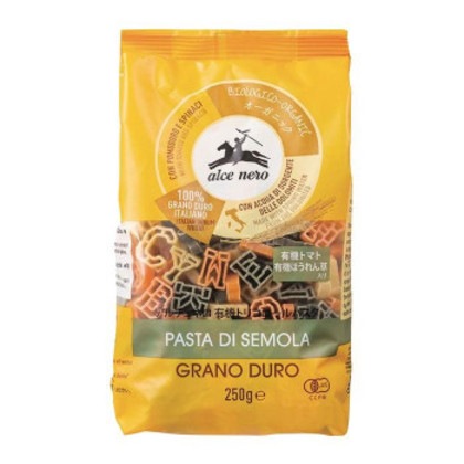 アルチェネロ 有機トリコロールパスタ アルファベット 250g 20個セット C5-28