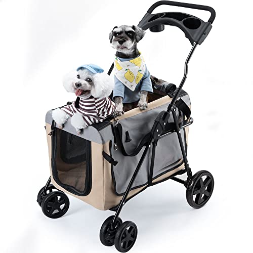Pandaloli ペットカート 犬 バギー ベビーカー:中型犬 小型犬 猫 多頭 カート 4輪 軽