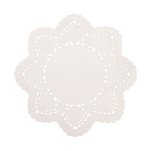 （まとめ） ドイリー 丸型レースペーパー 6号（100枚） [x5セット]