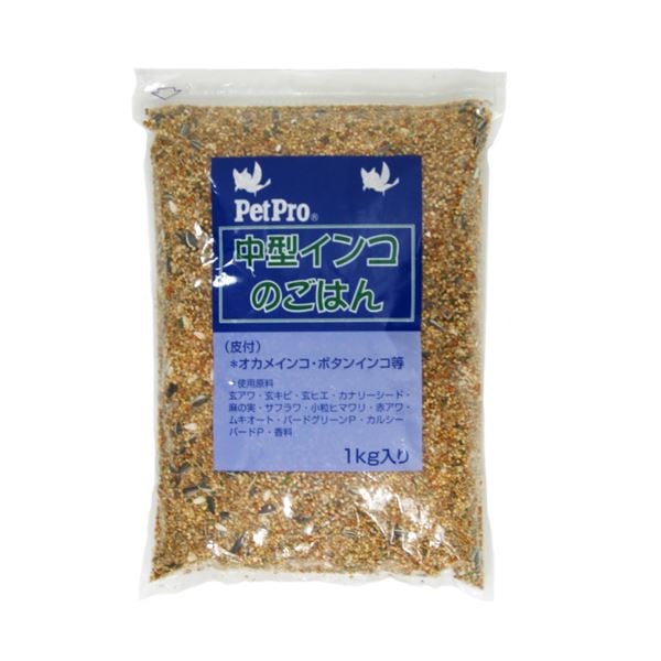 （まとめ）ペットプロ 中型インコのごはん 1kg(×12セット)その他
