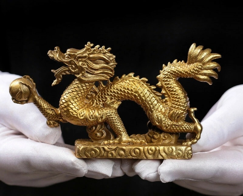 【期間限定特価】龍 龍の置物 風水 置物 金 風水グッズ 玄関 五本爪 金龍 ドラゴンボール 龍置物 開運祈願 金運祈願