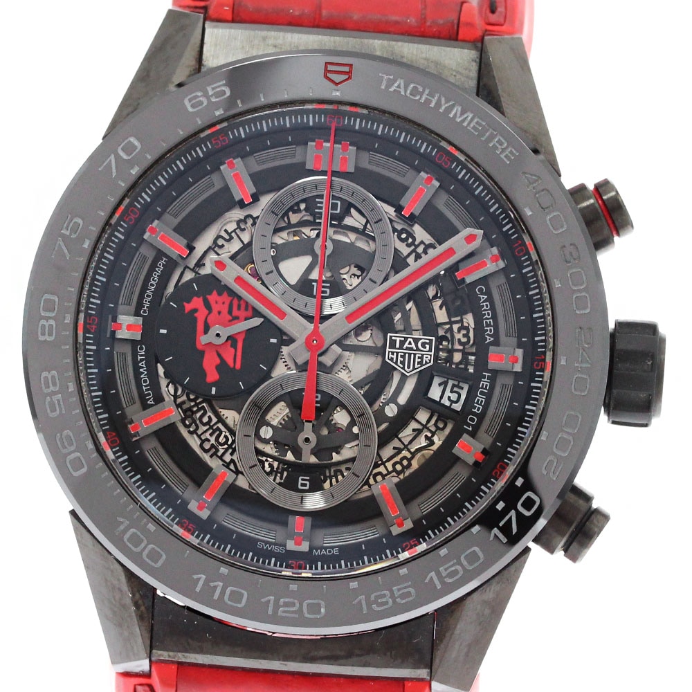 タグホイヤー TAG HEUER CAR2A1J カレラ キャリバーホイヤー01 マンチェスター・ユナイテッド 自動巻き メンズ 箱・保証書付き_882455【中古】