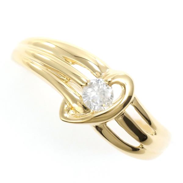 K18 18金 YG イエローゴールド リング 指輪 10号 ダイヤ 0.10 ジュエリー 中古