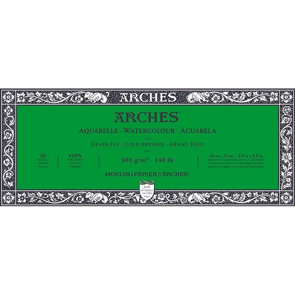 マルマン maruman アルシュ 水彩紙ブロック 300g 細目 10×25mm 1795056 ARCHES 高級水彩紙 水彩 鉛筆 アクリル絵の具 インク 色鉛筆 アート