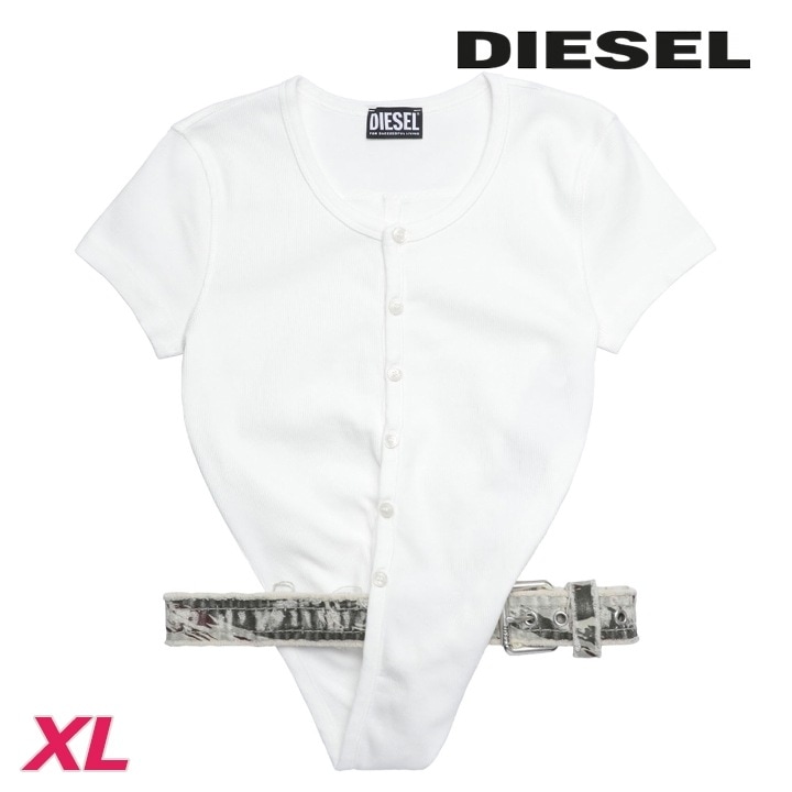 半袖リブカットソー レディース T-HOLDY ベルト付き バックオープン die-l-t-f4-68e