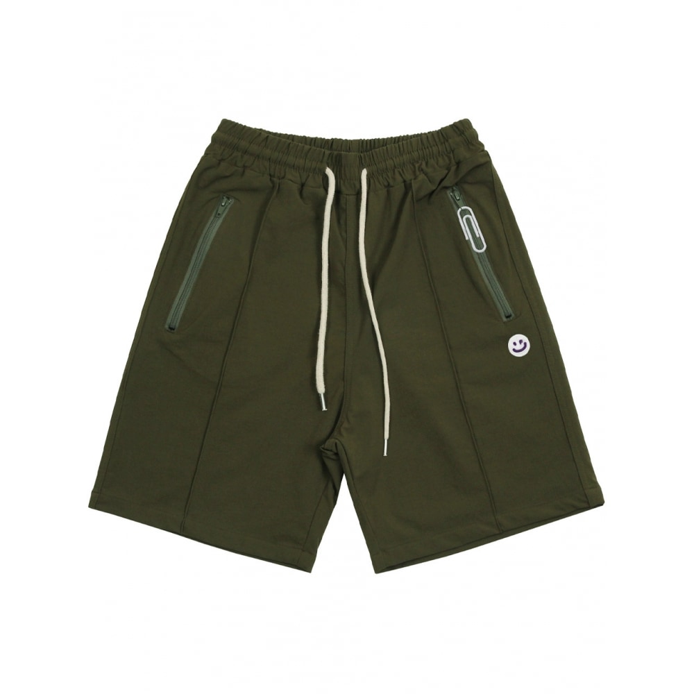 GRAVER ジッパー レジック ドローイング スマイル ショートパンツ カーキ