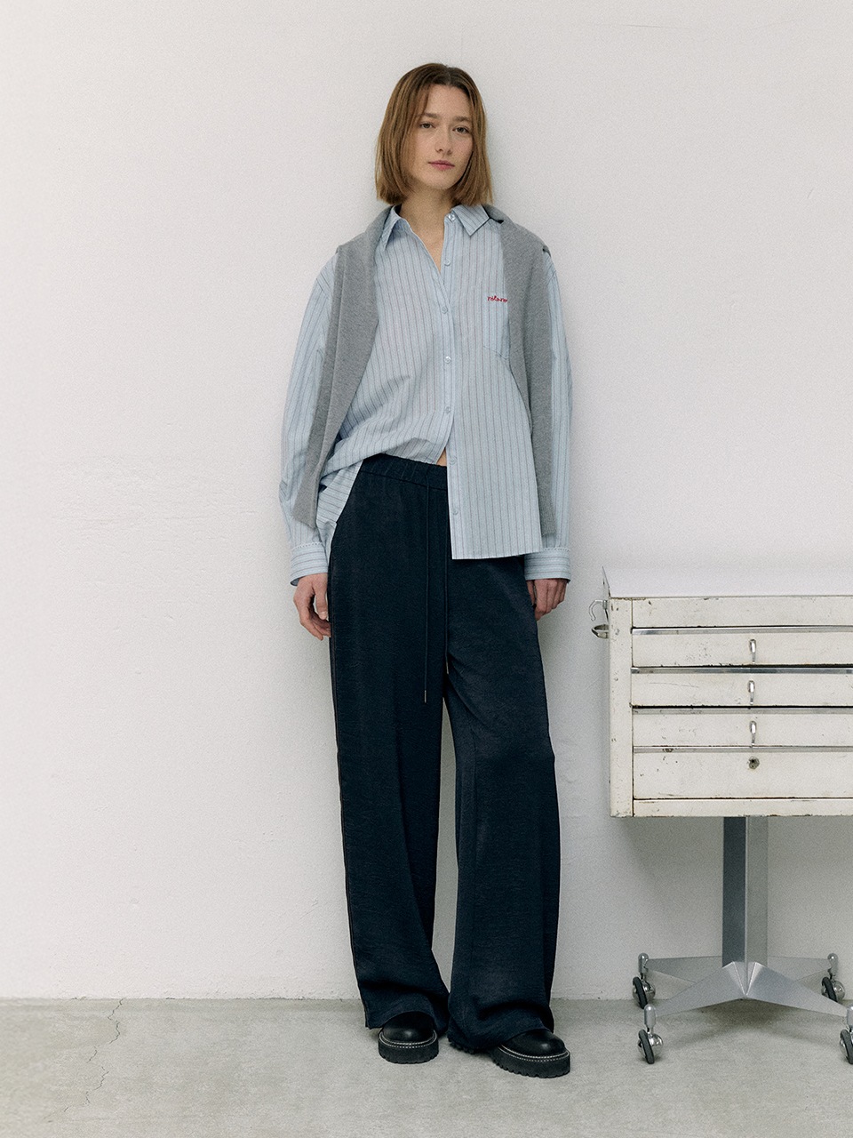 SIDE LINE TRACK PANTS NAVY