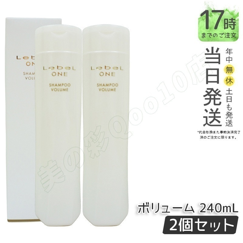 【2個セット】LebeL ONE ルベル ワン シャンプー ボリューム 240ml VOLUME SHAMPOO ヘア&スキャルプシャンプー 洗い流す ヘアサロン専売品 頭皮ケア