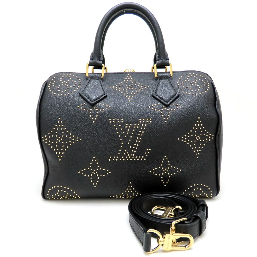 モノグラム アンプラント スピーディ バンドリエール25 M46736 ハンドバッグ 2WAY ノワール/352465【中古】