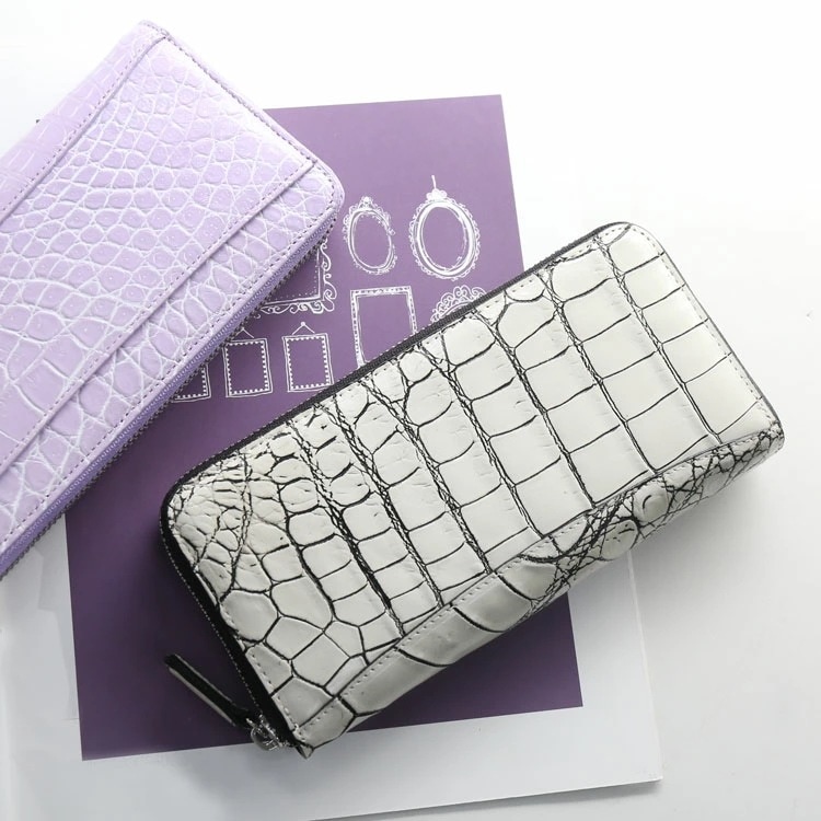 クロコダイル ラウンドファスナー 長財布 レディース 日本製 財布 鰐革 アウトポケット付き 本革 ナイルクロコダイル シルバー金具 母の日 ギフト プレゼント 4FA (