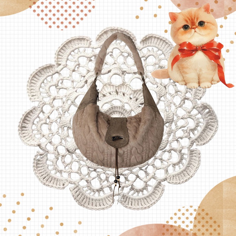 Horseshoe Fur Bag 【2025 FW】 brown 韓国ファッション ブランド 正規品