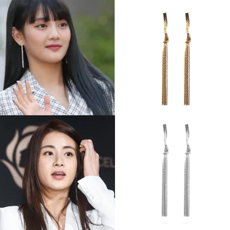 [芸能人カンソラ女の子たちミンニ] CURTAIN DROP EARRINGS/デイリーリング/ 人気ジュエリー /韓国ファッションジュエリー /k-popアイドル着用/韓国の人気アクセサリー