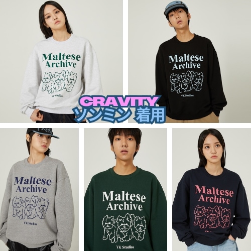 MALTESE ARCHIVE LINE GRAPHIC MTM マルチーズアーカイブライングラフィックスウェットシャツ 5色