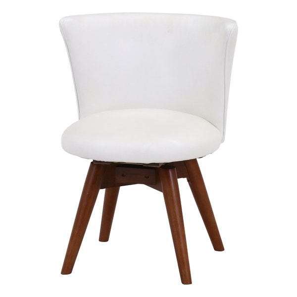 ダイニングチェアー 座面回転 ウエンジ／ホワイト PRC-227