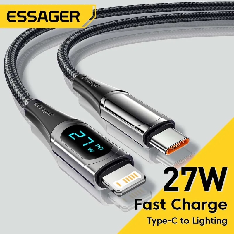 Essager 20ワットpd usb cケーブル高速充電ケーブルiphone 14 13 12プロマックスxrデジタルディスプレイ携帯電話データコードiphoneその他PCケーブル