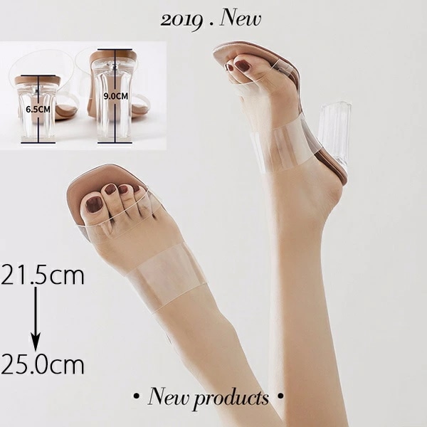 サンダル ミュール ハイヒール レディース ヒールサンダル クリアサンダル オシャレ 小さいサイズ 大きいサイズ 脚長 ヒール6.5cm/9cm選択可 リゾート 美脚 履き心地 カジュアル 靴 大人