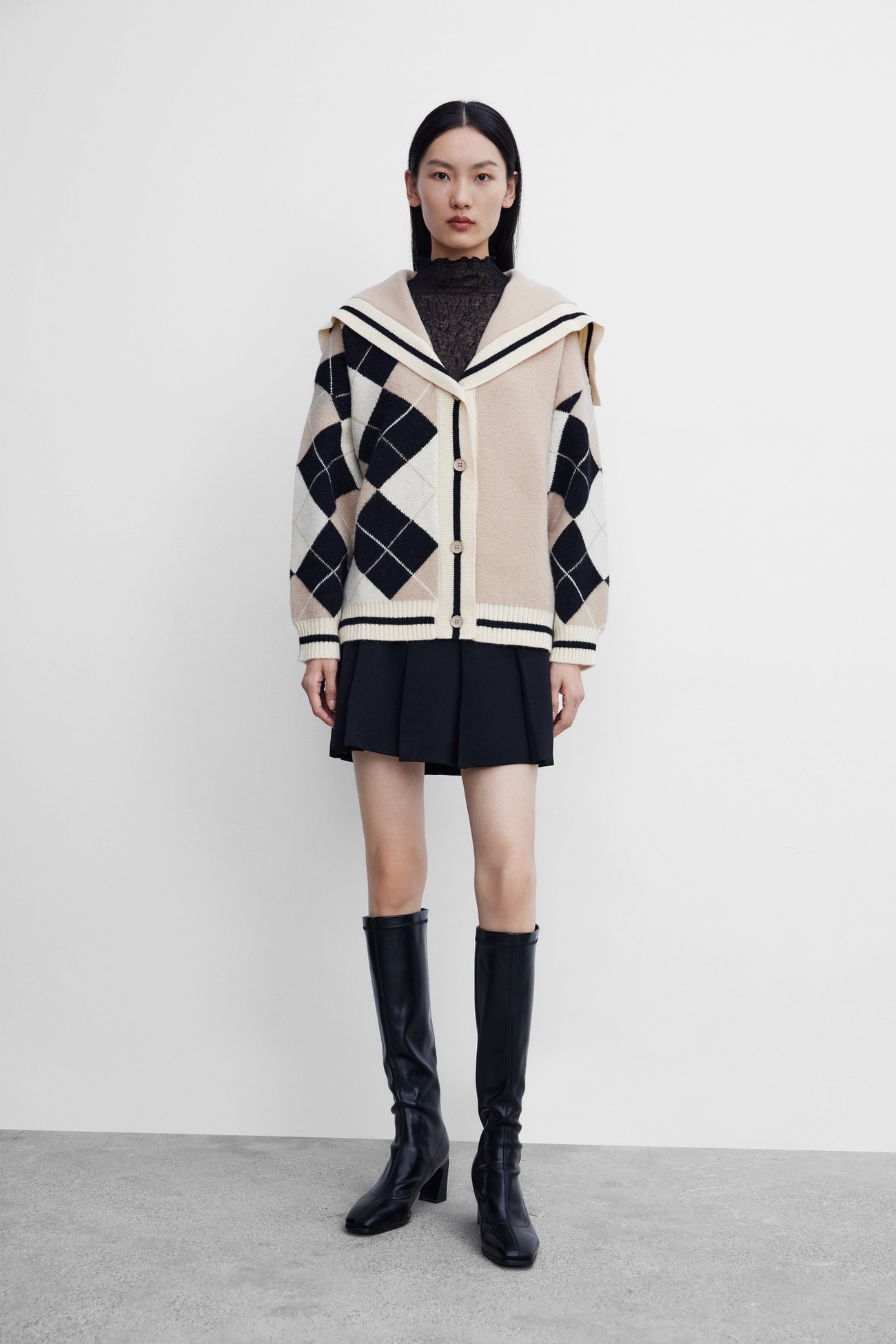 春 女性のレトロなスタイル 襟付き クール 個性的 ユニーク ルーズソフトニットコート S M L トップス Tシャツ シャツ 袖あり 長袖 かわいい 大人可愛い きれいめ シンプル 大人 上品