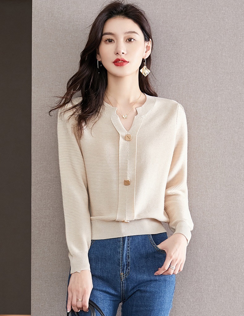 秋 冬 薄い セーター ショート スタイル 外国風 ボトムス セーター 女性 V ネック 長袖 トップ アプリコット オレンジ ブルー M L XL XXL トップス 袖あり かわいい 大人可愛い
