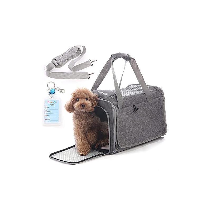 Honeypet 四季通用 ペットキャリーバッグ 折りたたみ 収納4way アウトドア ショルダーバッグ 猫／犬／うさぎ用小屋 8kg耐荷重 通気性安定性 携帯便利 車載 旅行 キャンピング 通院