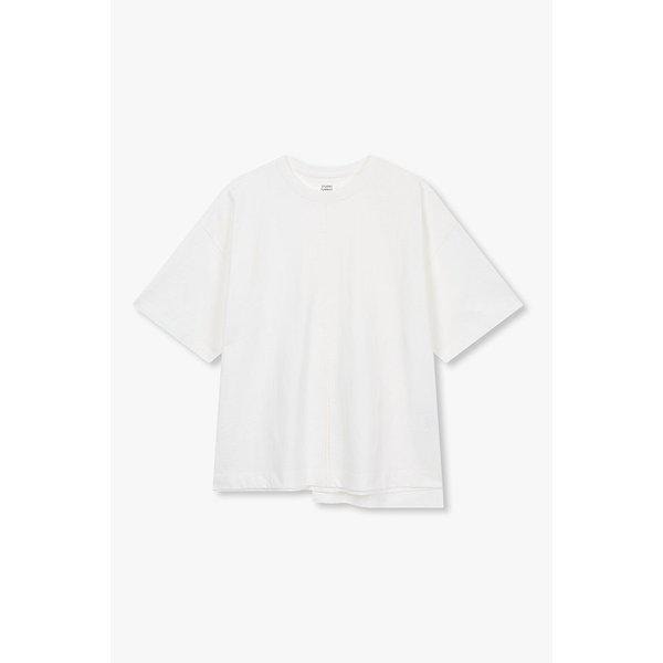 スリットステッチバックボタン半袖Tシャツ9106222212002
