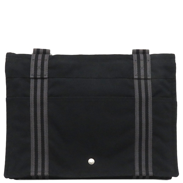 エルメス HERMES ショルダーバッグ フールトゥ バザス キャンバス ブラック×グレー シルバー金具 黒 グレー 【中古】 28,655円