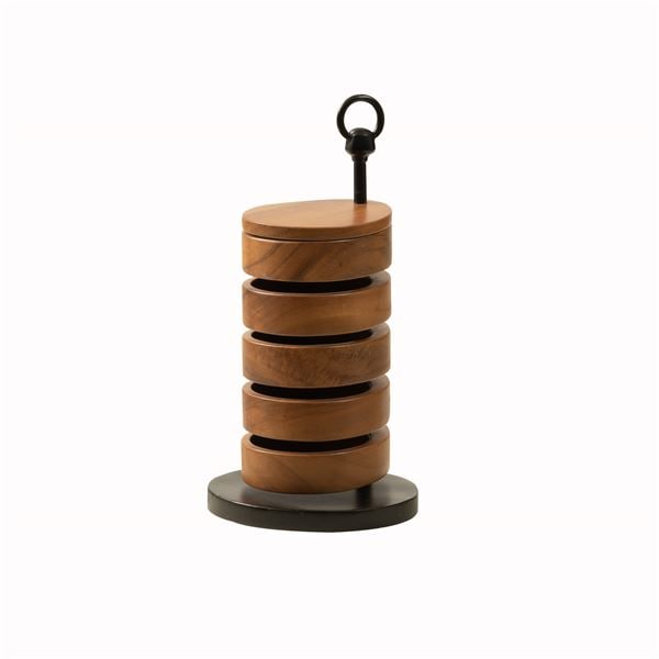 卓上ケース/アクセサリーケース ラウンド 約W16xD16xH31cm ブラウン 完成品
