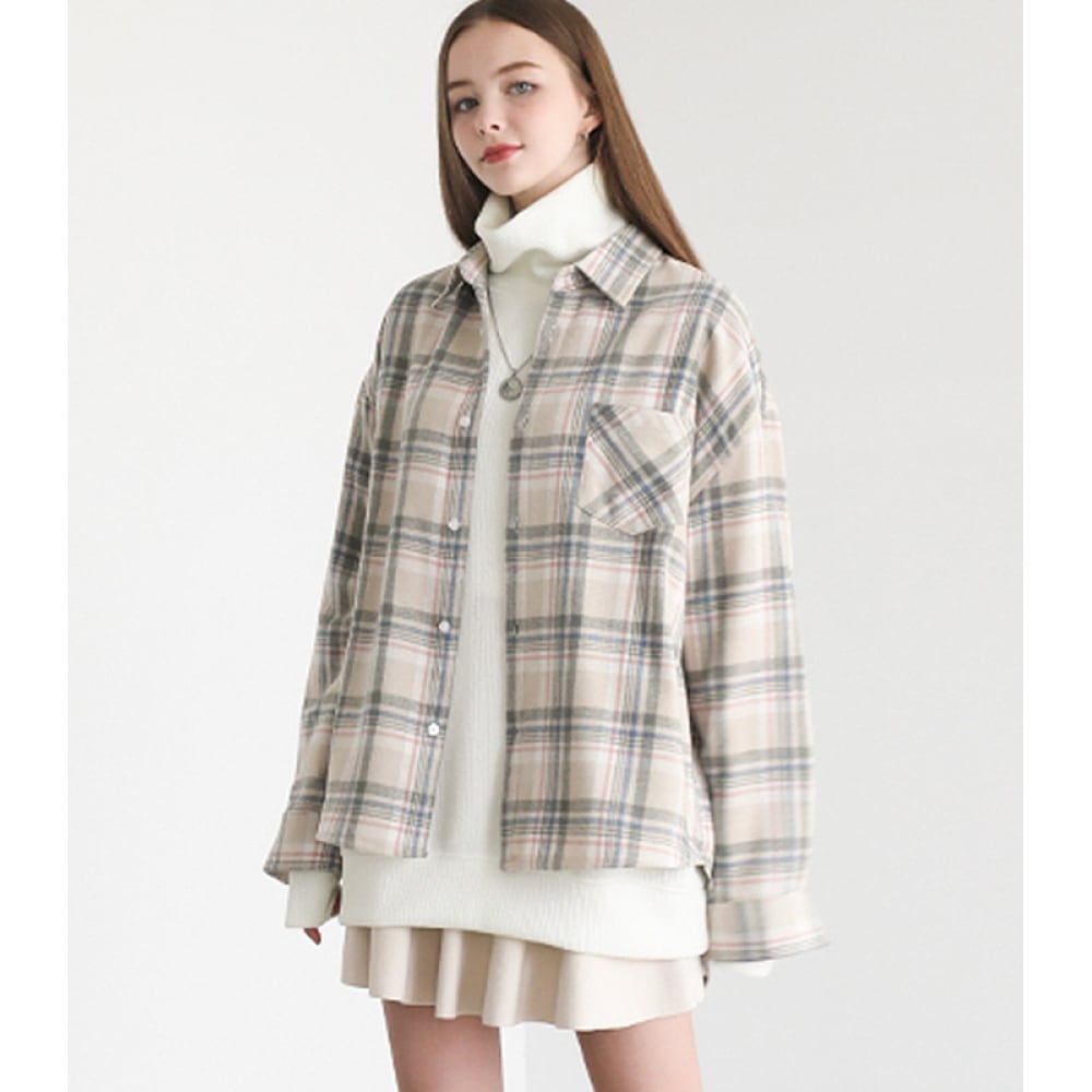 AVANDRESS スノーオーバーフィットチェックシャツ